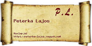 Peterka Lajos névjegykártya